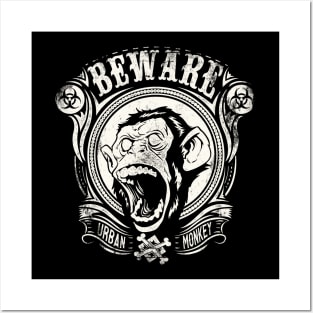 BEWARE URBAN MONKEY by ANIMOX Posters and Art